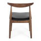 Elbow Chair Deep Oak Black PU Seat