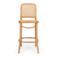 Matai Oak Barstool Rattan Seat