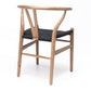 Wishbone Chair Natural Oak Black Rope Seat