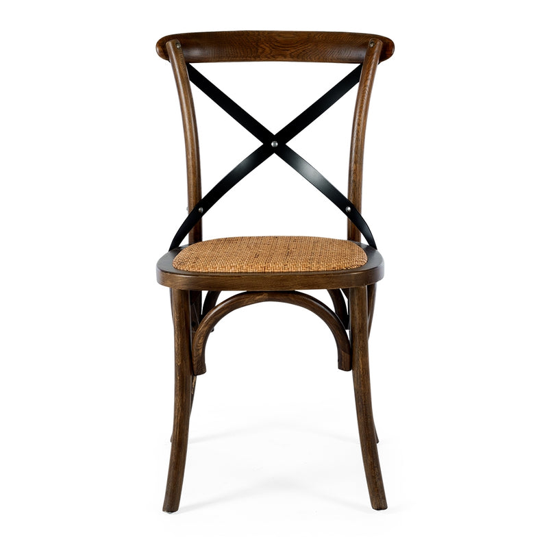Reeves Dining Table 120 Rd (Deep Oak) - FLOOR MODEL + x4 Deep Oak Villa Chairs