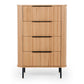 Anders Tallboy 4 Drawers (Natural Oak)