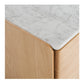 Cube Natural Oak Side Table 2drw (Marble Top)