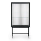 Kobe Highboard (Black Oak) Fluted Glass