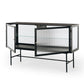 Kobe Sideboard (Black Oak) Fluted Glass