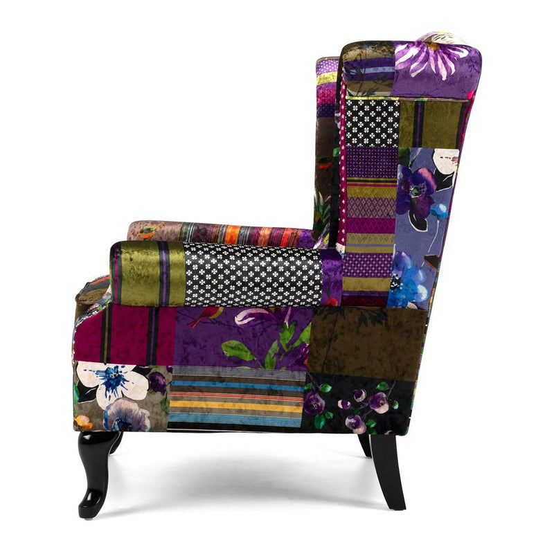 Patchwork Wingback Chair - Back Order (Due 06/12)