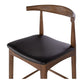 Elbow Barstool Deep Oak Black PU Seat