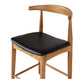 Elbow Barstool Natural Oak Black PU Seat