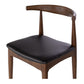 Elbow Chair Deep Oak Black PU Seat