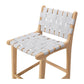 Indo Woven Highback Barstool Duck Egg