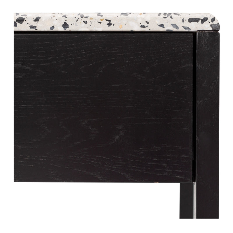 Avalon Black Oak Side Table (Terrazzo Top) - FLOOR MODELS