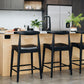 Elbow Barstool Black Oak Black PU Seat