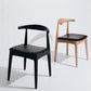 Elbow Chair Natural Oak Black PU Seat