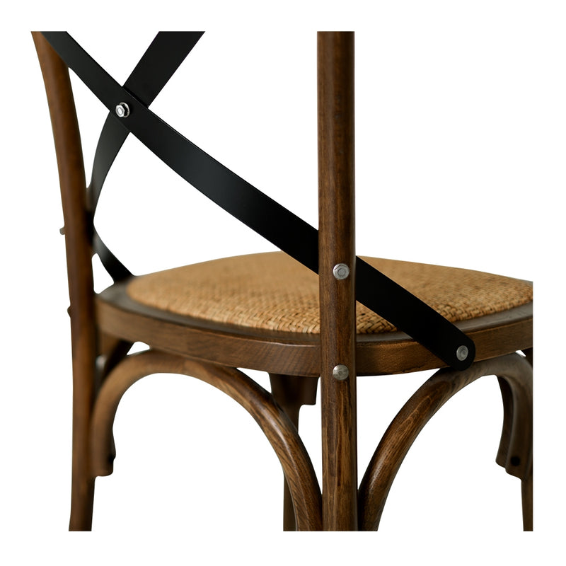 Reeves Dining Table 120 Rd (Deep Oak) - FLOOR MODEL + x4 Deep Oak Villa Chairs