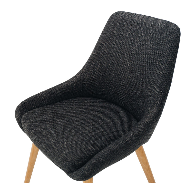 Bari Dining Chair Dark Grey (Oak Leg)