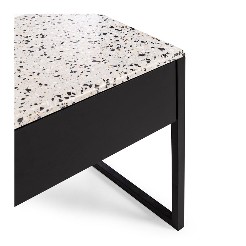 Avalon Black Oak Side Table (Terrazzo Top) - FLOOR MODELS