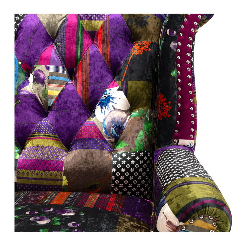 Patchwork Wingback Chair - Back Order (Due 06/12)