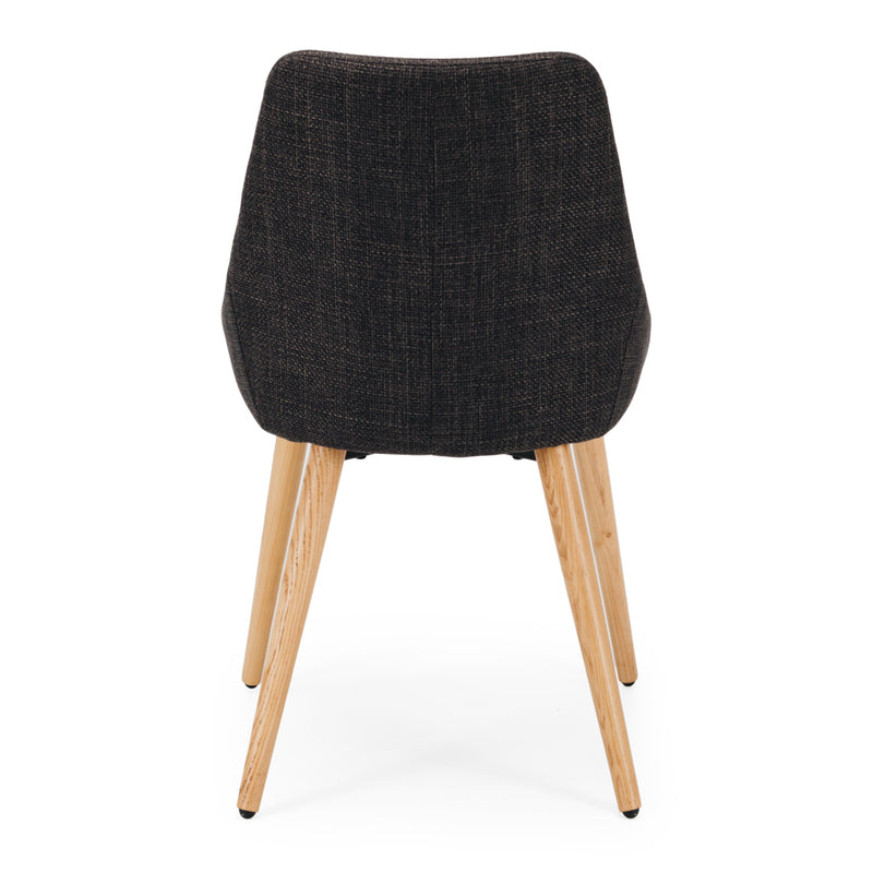 Bari Dining Chair Dark Grey (Oak Leg)