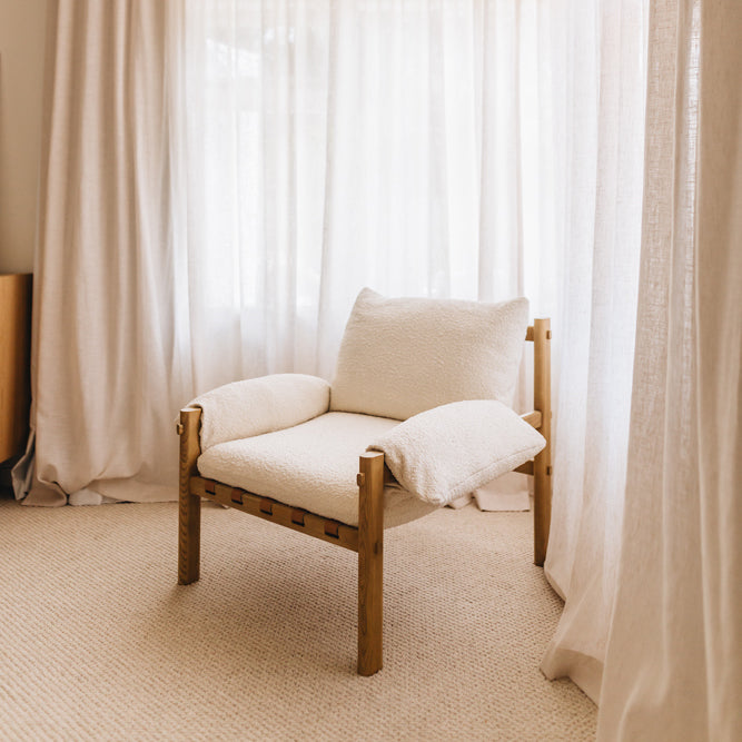 Retreat Armchair White Boucle