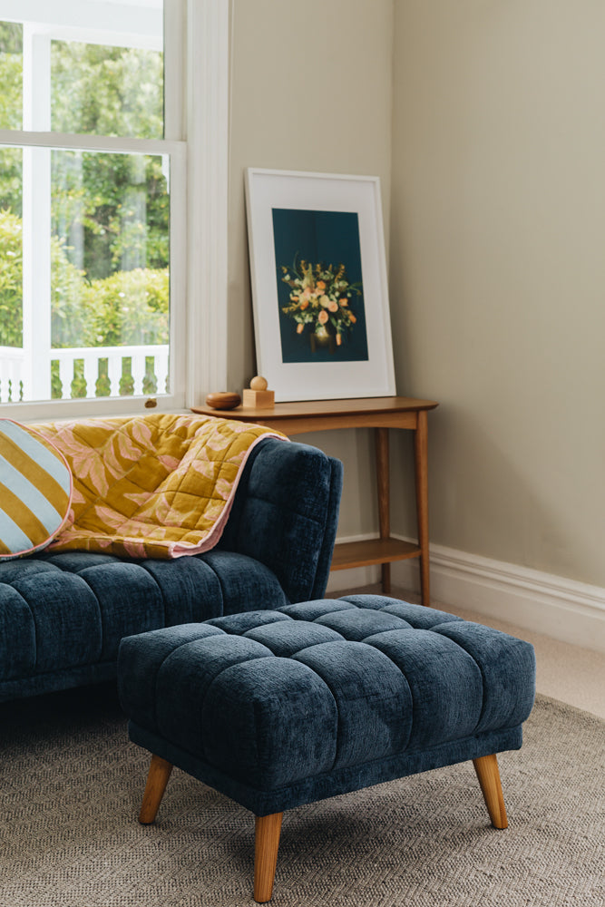 Towelie Footstool Indigo Blue