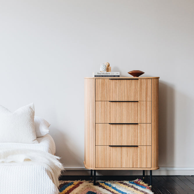 Anders Tallboy 4 Drawers (Natural Oak)