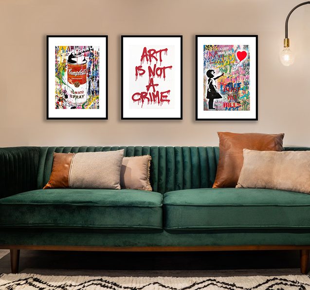 Banksy Warhol Set of 3 Framed Prints