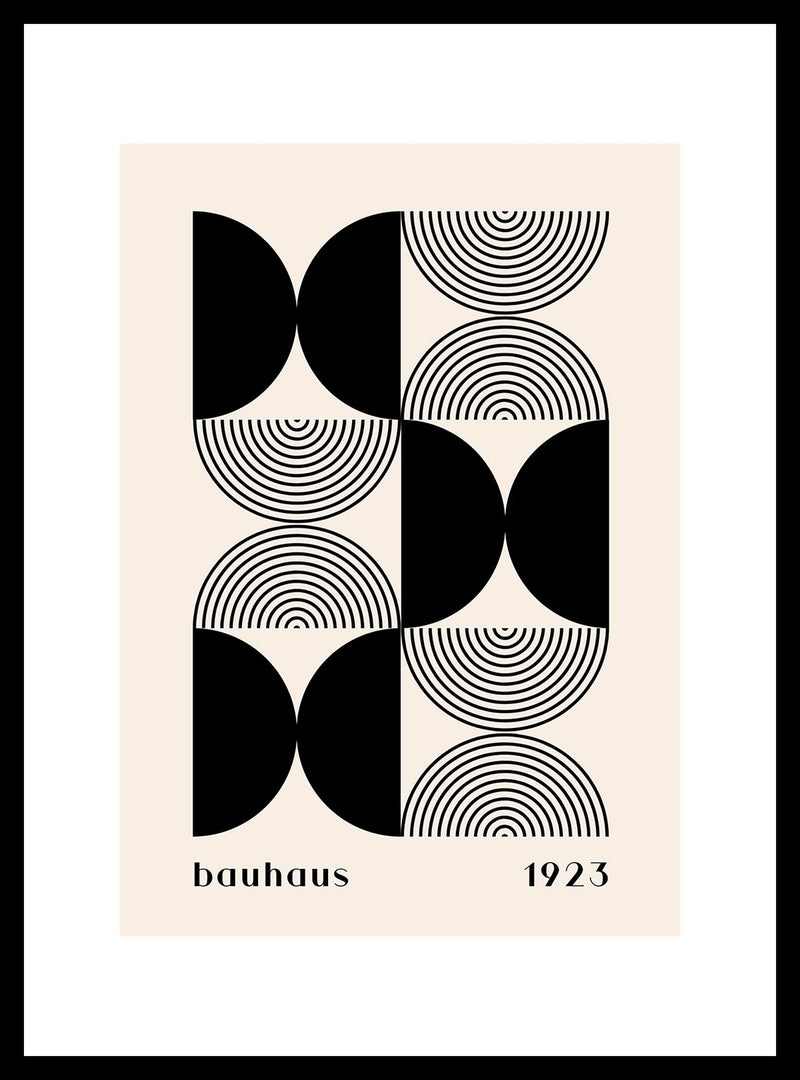 Bauhaus Black set of 3 Framed Prints