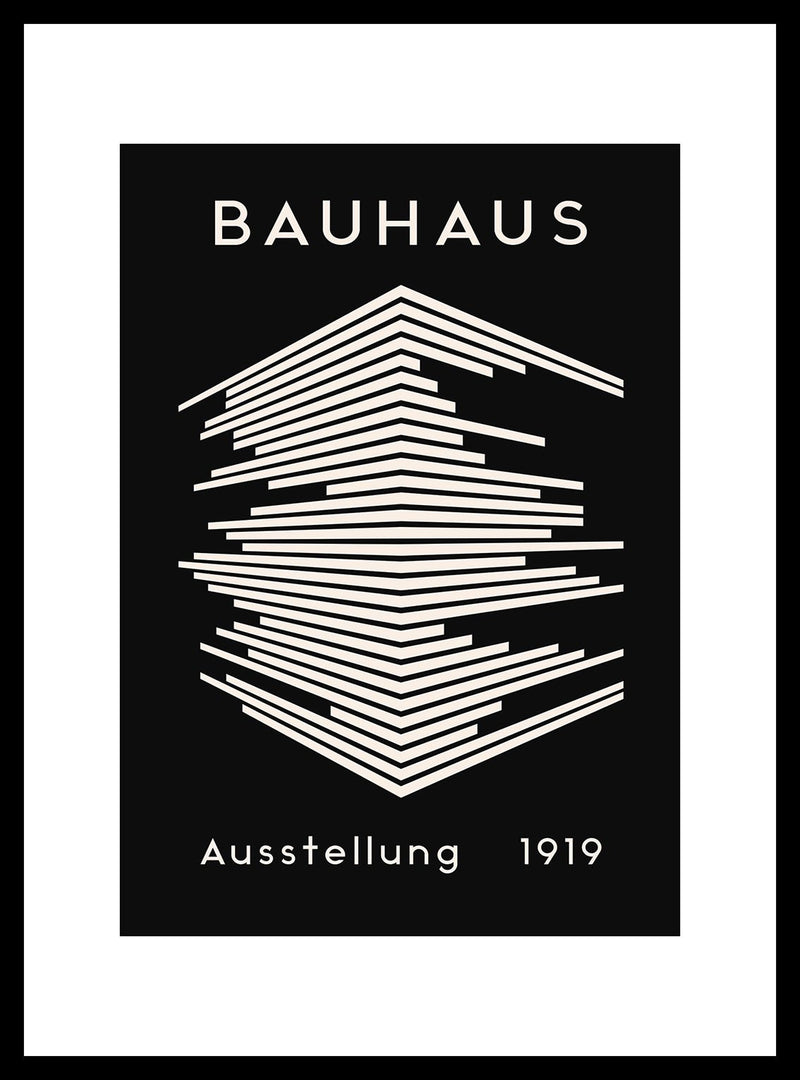 Bauhaus Black set of 3 Framed Prints