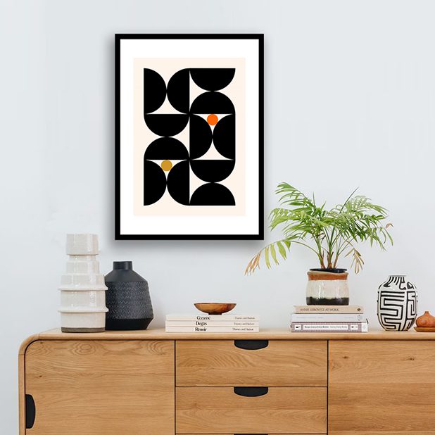 Bauhaus Geometric Framed Print