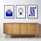 Bauhaus Blue set of Framed Prints