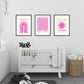 Bauhaus Pink Set of Framed Prints