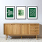 Bauhaus Green set of Framed Prints