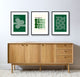 Bauhaus Green set of Framed Prints