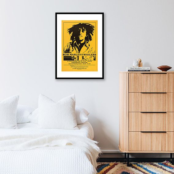 Bob Marley and The Wailers Yellow Framed Print