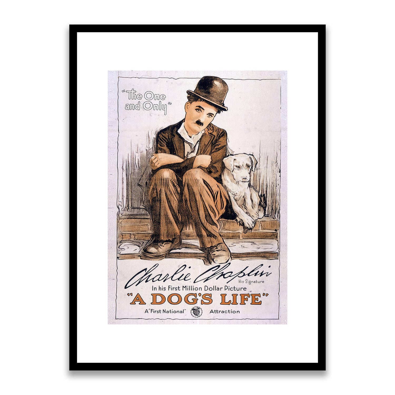 Charlie Chaplin A dog's Life Framed Print