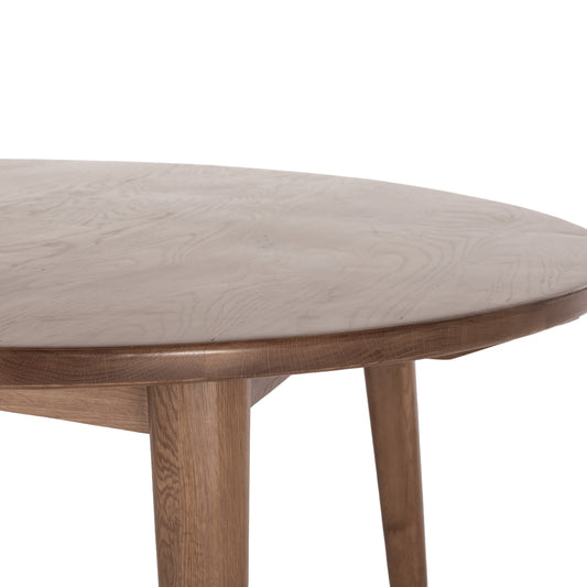 Reeves Dining Table 120 Rd (Deep Oak) - FLOOR MODEL + x4 Deep Oak Villa Chairs