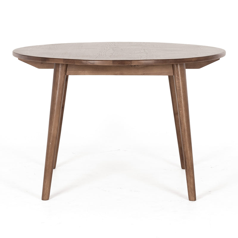 Reeves Dining Table 120 Rd (Deep Oak) - FLOOR MODEL + x4 Deep Oak Villa Chairs
