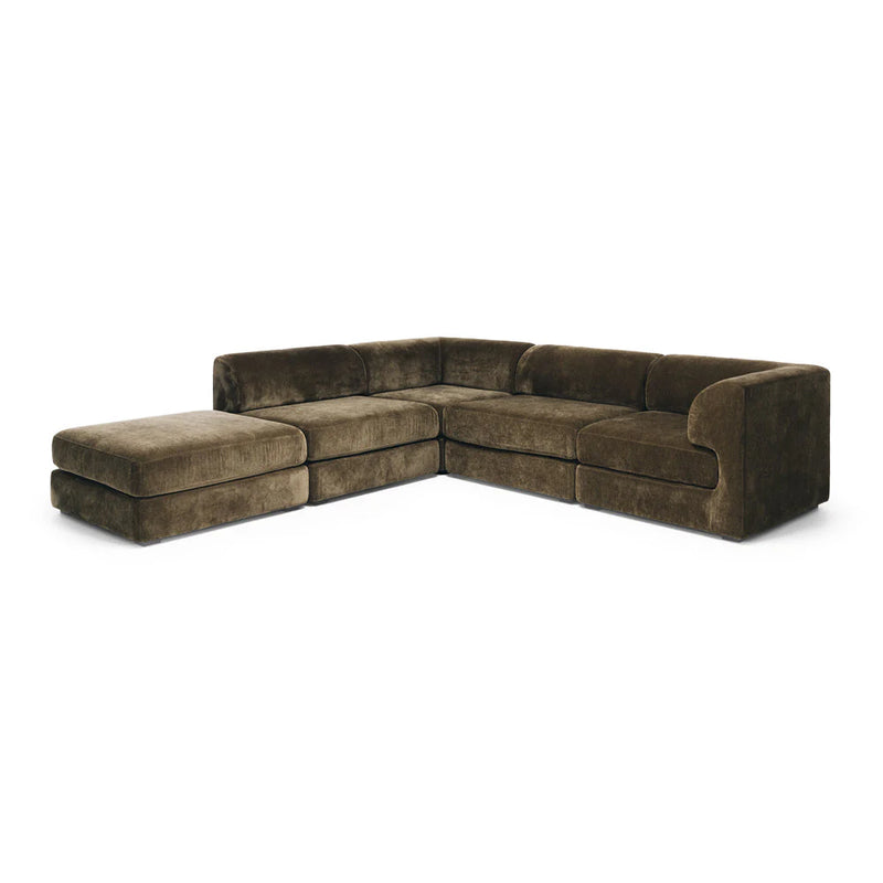 Harmony 4 Seater Modular Cnr Chaise LHF Olive