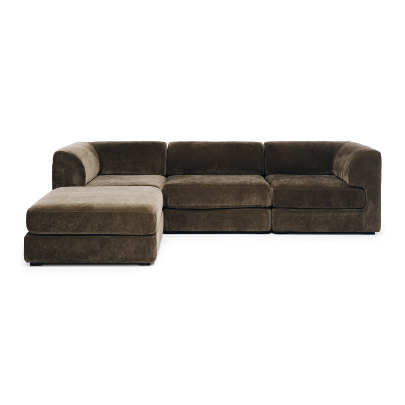 Harmony 3 Seater Modular Chaise Olive