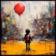 Framed Canvas Print - Red Balloon