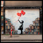 Framed Canvas Print - Banksy Wall