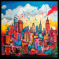 Framed Canvas Print - Colour Cityscape