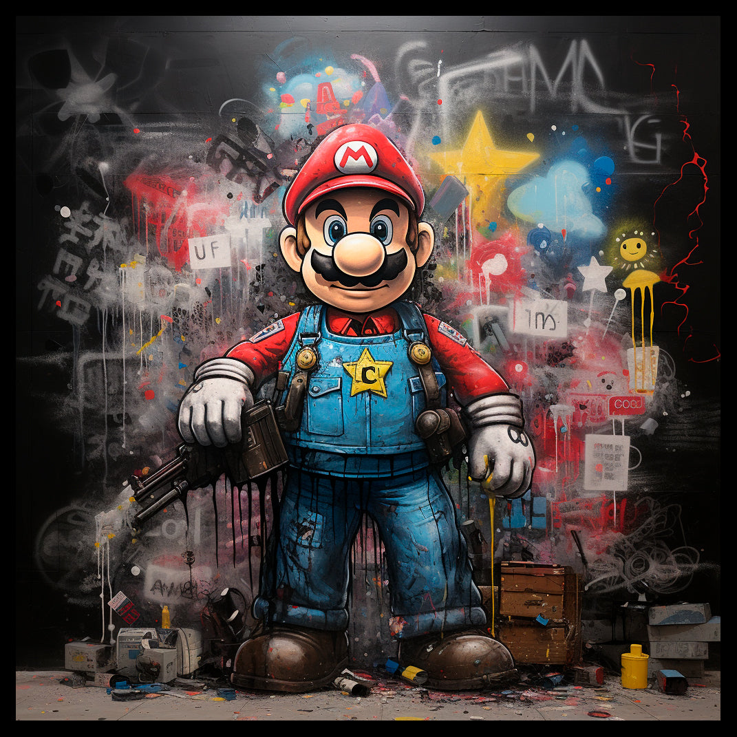 Framed Canvas Print - Mario