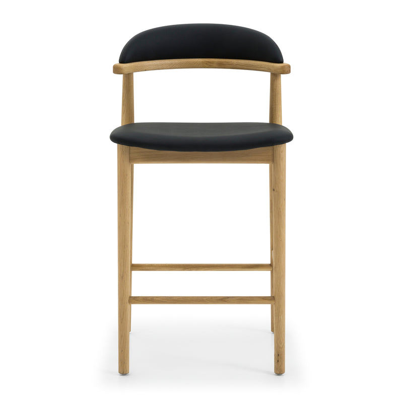 Hopper Barstool (Natural Oak) PU Black