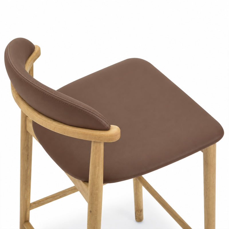 Hopper Barstool (Natural Oak) PU Sable