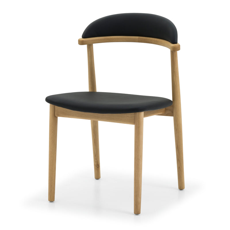 Hopper Dining Chair (Natural Oak) PU Black