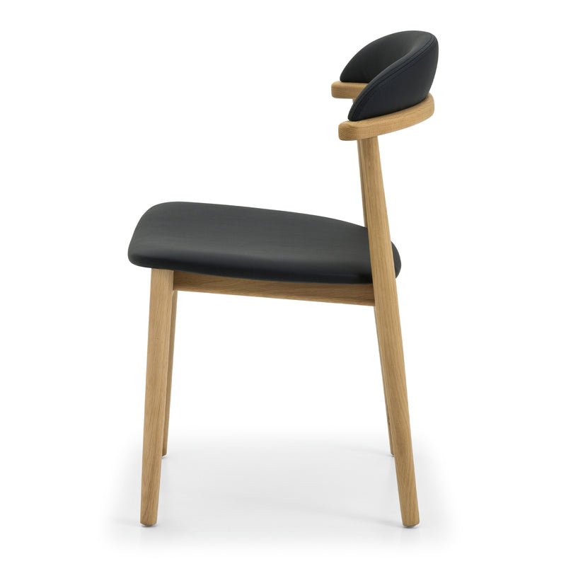 Hopper Dining Chair (Natural Oak) PU Black