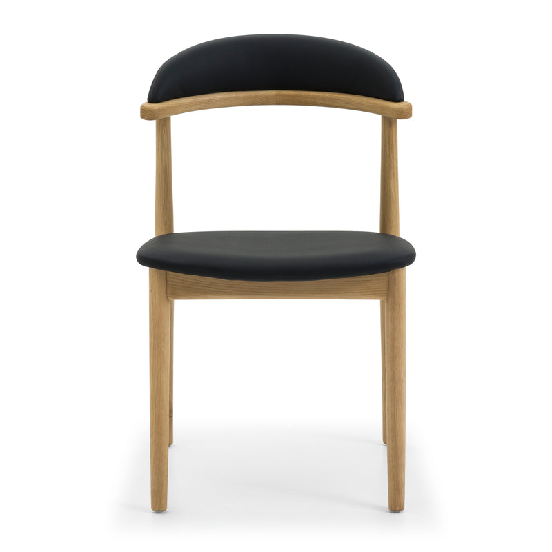 Hopper Dining Chair (Natural Oak) PU Black