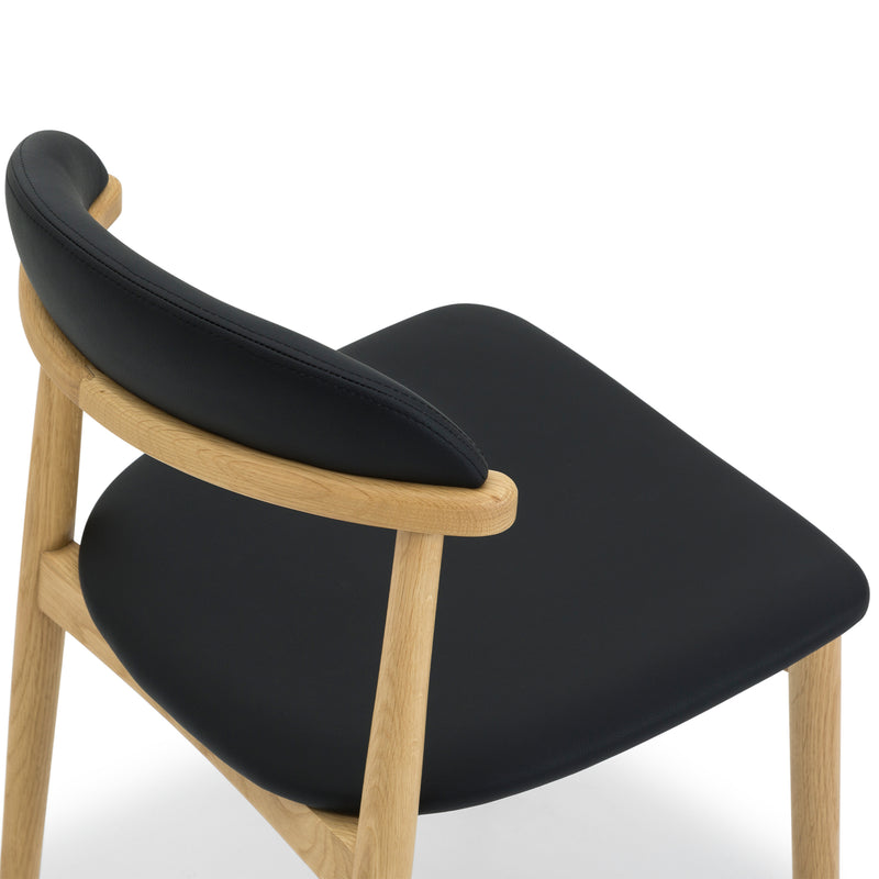 Hopper Dining Chair (Natural Oak) PU Black
