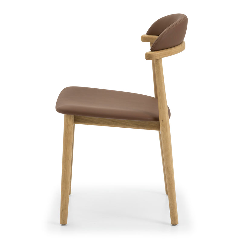 Hopper Dining Chair (Natural Oak) PU Sable