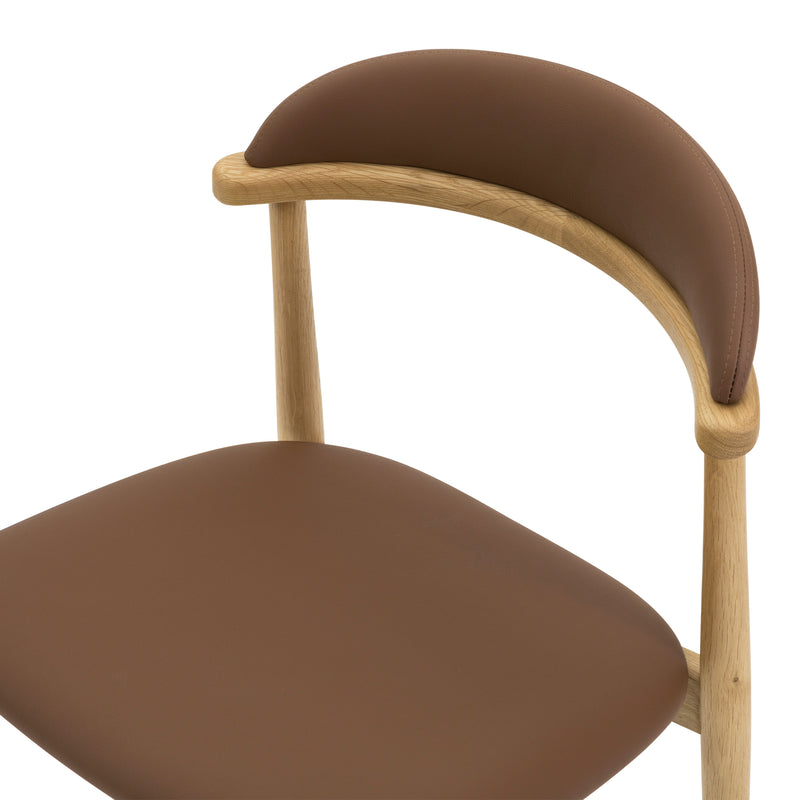 Hopper Dining Chair (Natural Oak) PU Sable